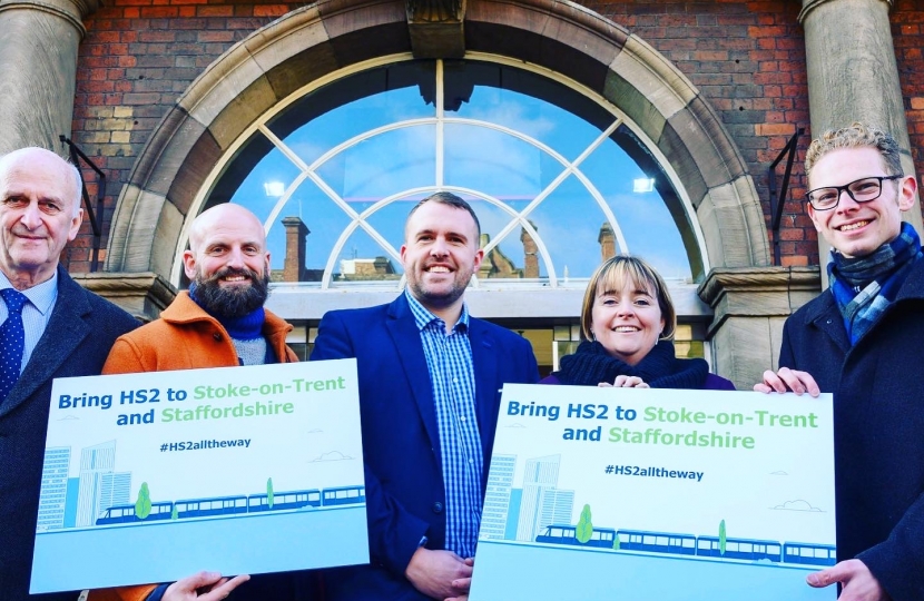 With Cllr Philip Atkins (leader, Staffordshire County Council), Alun Rodgers (Chairman, Stoke-on-Trent & Staffordshire LEP), Jonathan Gullis MP (Stoke North) & Jack Brereton MP (Stoke South)