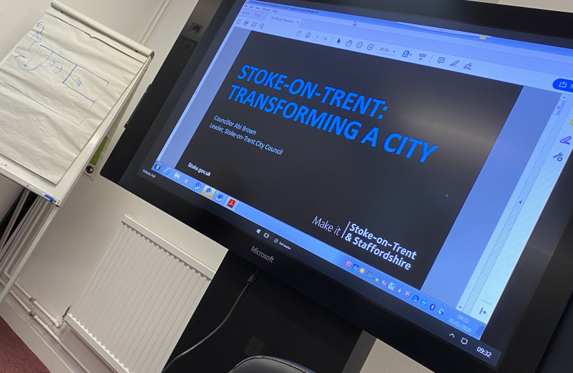 Outlining details of our proposals to the Stoke-on-Trent BID team.