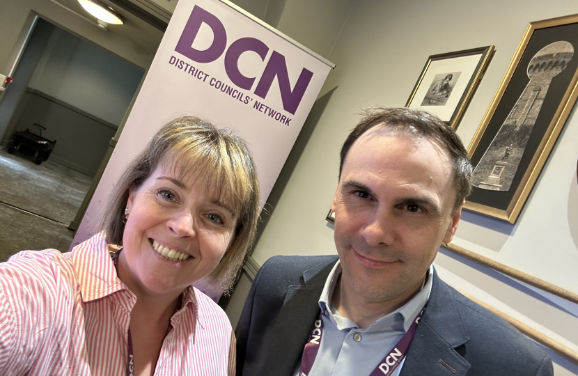 Abi Brown with Newcastle-under-Lyme Borough Council leader Simon Tagg at the DCN Conference