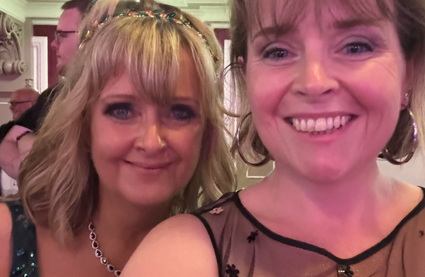 Abi Brown with Jane Shepherd, one of the Strictly Knot Dancing contestants