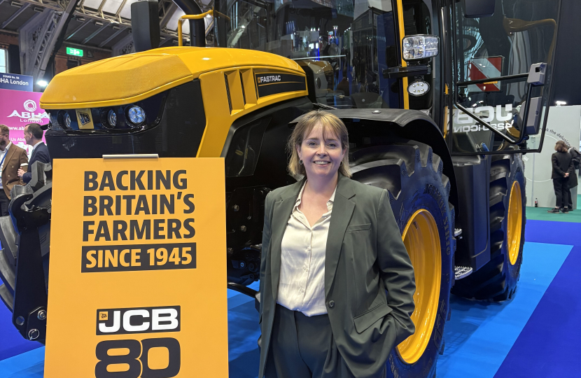 Abi Brown with a JCB