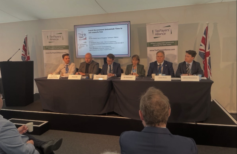 Abi Brown taking part in a Taxpayers Alliance fringe