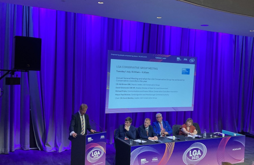 Cambridge & Peterborough Mayor Paul Bristow addresses the LGA Conservative Group