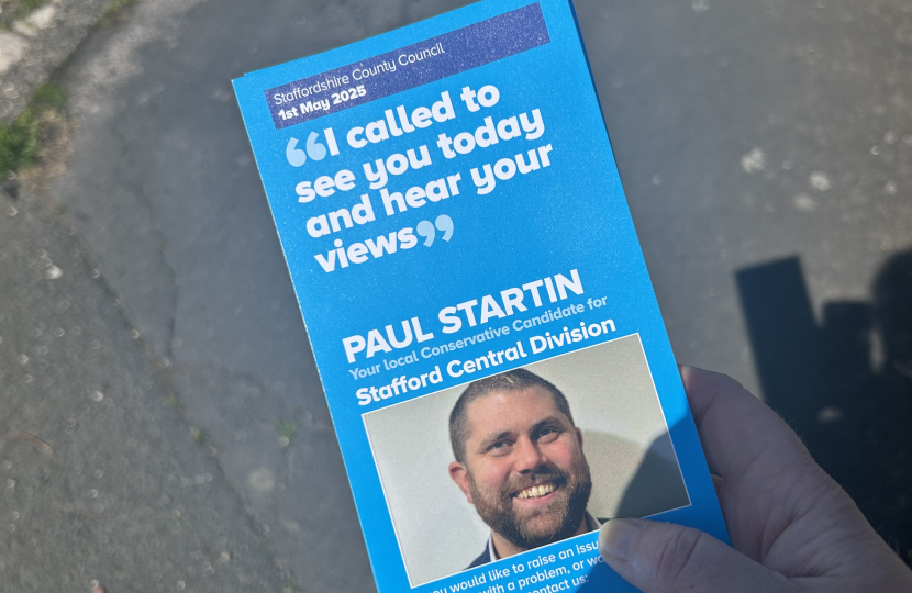 Door knocking in Stafford for Paul Startin