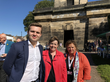 With Cllrs Daniel Jellyman and Rachel Kelsall at Trentham Mausoleum open day, September 2019