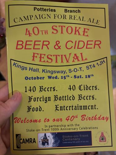 40th Stoke Beer Festival Booklet