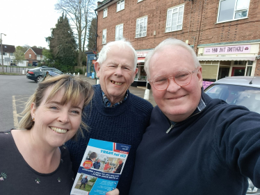 Abi Brown with Ian Parry and local councillor Gareth Jones